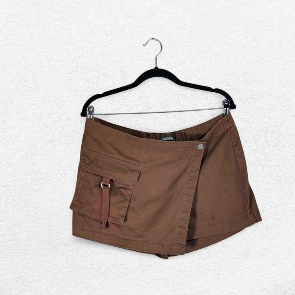Wild Fable Mini Cargo Wrap Skort in Brown - Picture 2 of 8